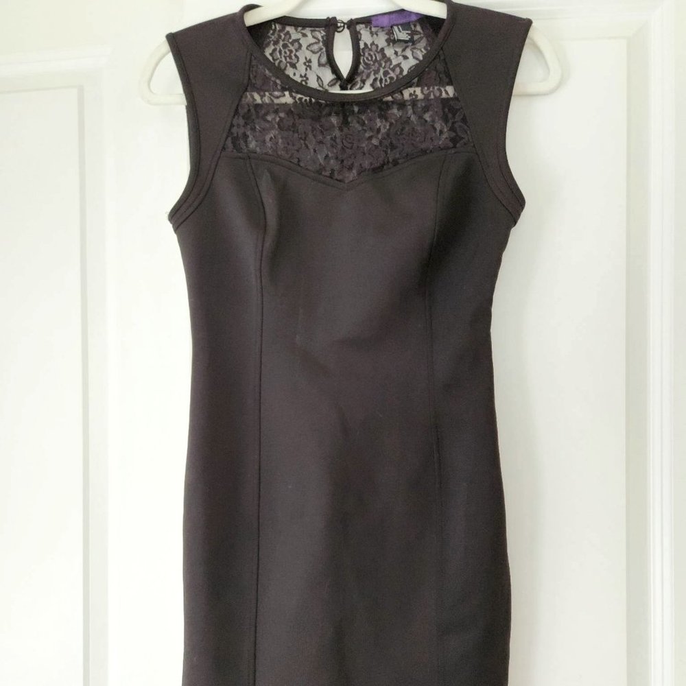 Vintage Black Lace Sleeveless Women's Dress